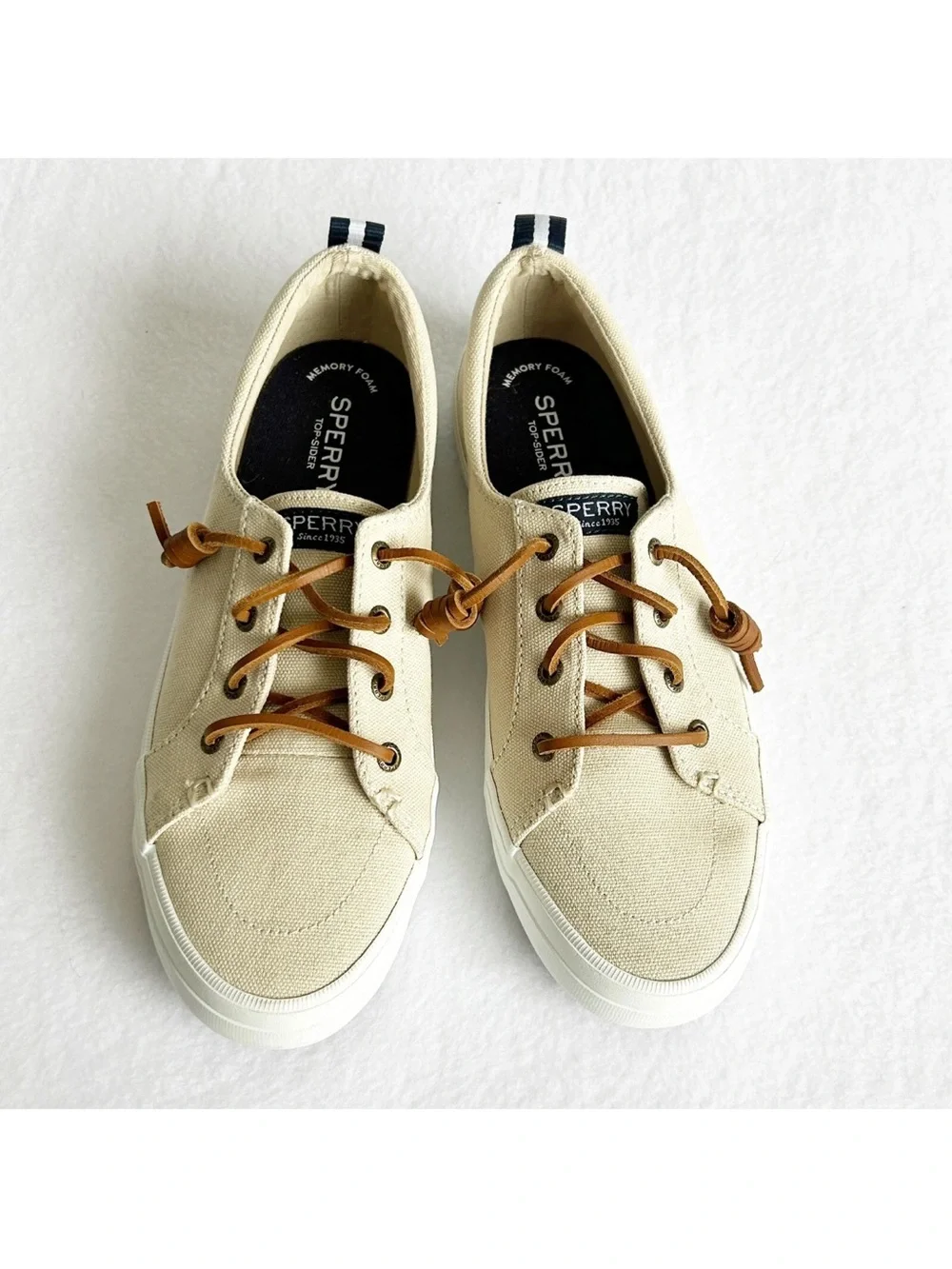 Sperry Top Sider Crest Vibe Core Sneakers Womens 8.5 Canvas Laced Shoes Slip On